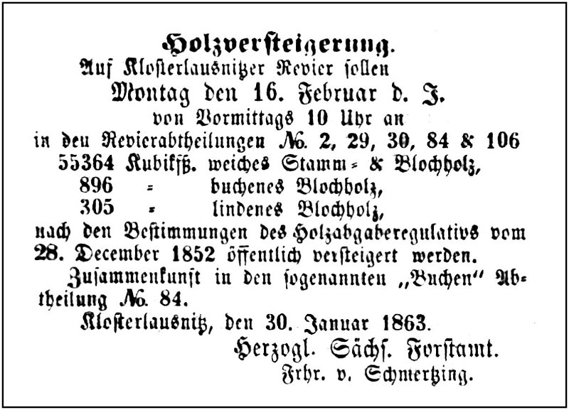 1863-02-16 Kl Holzversteigerung